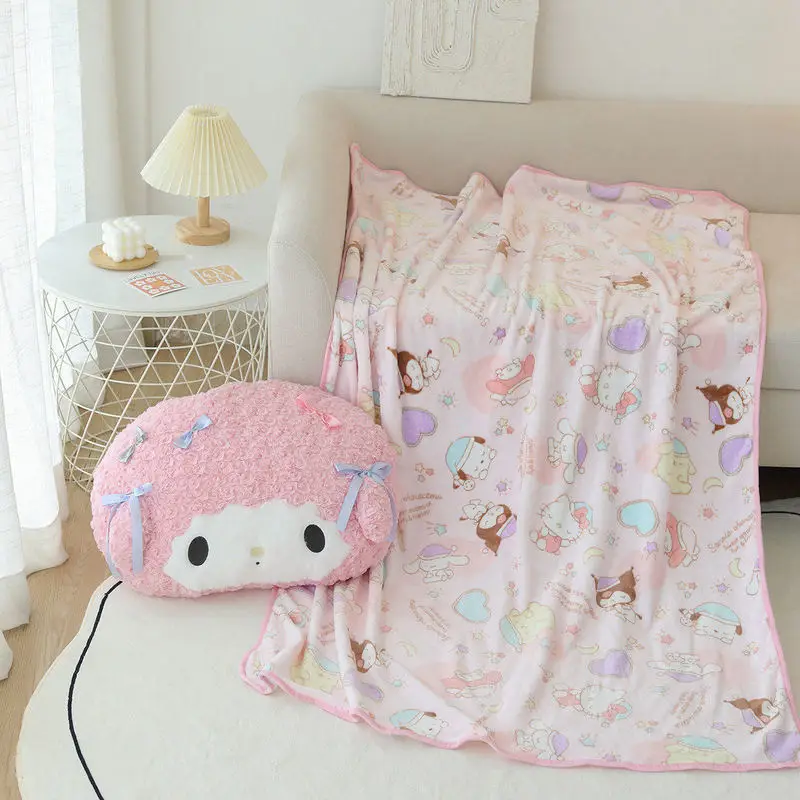 Sanrio Pink My Melody Pillow Car Office Headrest Waist By Lamb Pillow Blanket Car Pillow Cute Cartoon Cushion Neck Protection. 3