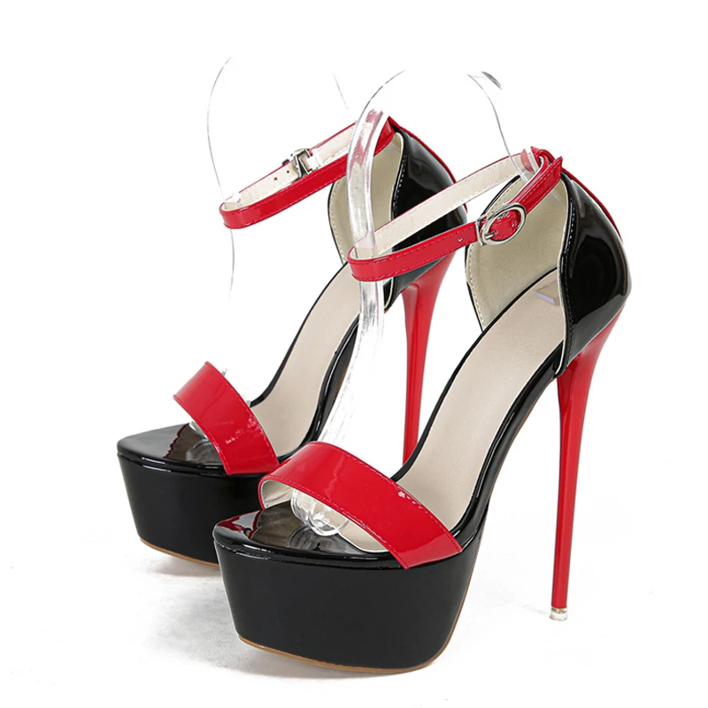 Liyke Summer Open Toe Stiletto Platform Sandals Women Sexy Red