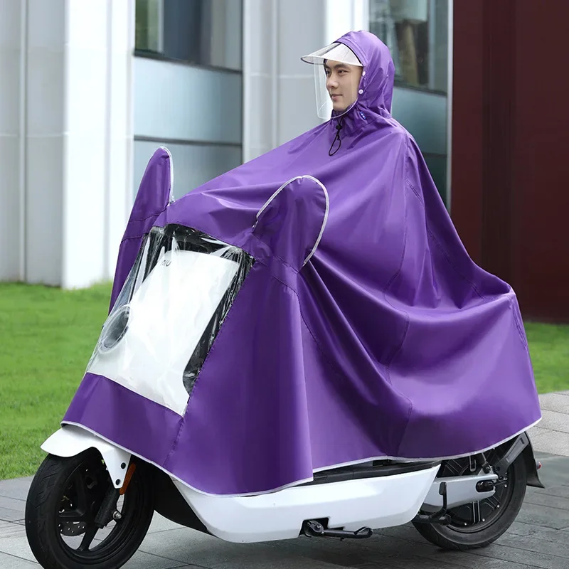 Motorcycle raincoat Customizable Adult Dual Cap Canopy for Motorcycle Riding Electric Vehicle
