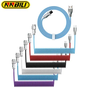 NNBILI C 타입 기계식 키보드 코일 케이블, USB 키보드 와이어, 기계식 키보드 에비에이터, 데스크탑 컴퓨터 항공 커넥터