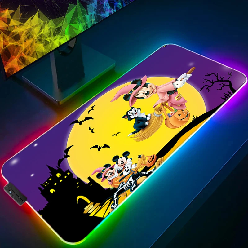 rgbic wi fi tv led backlight camera sync to screen for 55 65 inch tv pc compatible music sync tv backlights strip with alexa Gaming Kawaii RGB Mouse Pad Disney Mickey E Minnie With Backlight Custom Mousepad Anime Mouse pad Gamer LED Desk Mat Xxl Pads