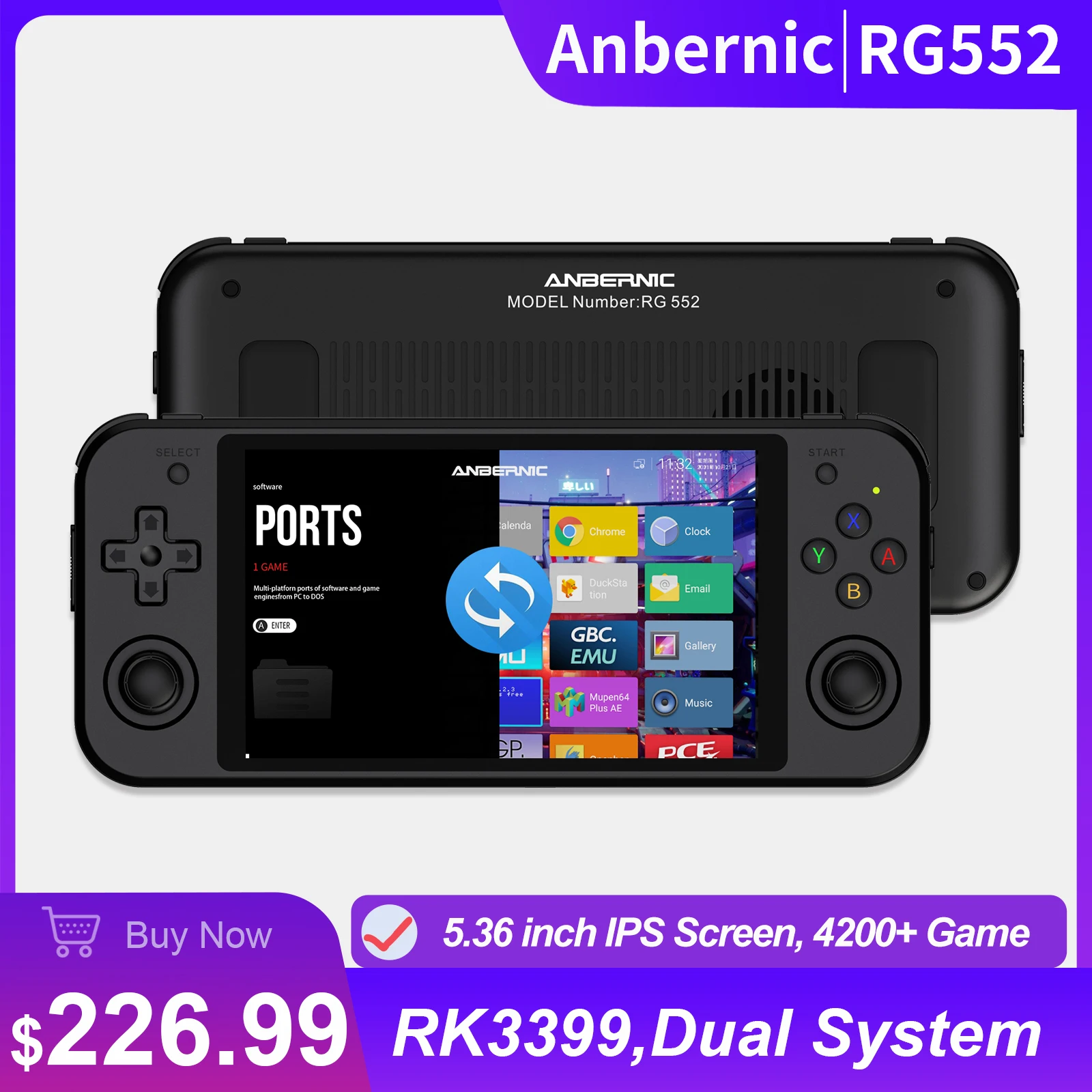 Rg552 Anbernic Retro Video Games Console Handheld Game Console Touch
