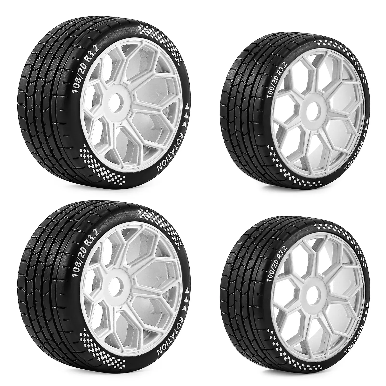 Jeu de pneus RC staggered 1/7 ARRMA Felony Infraction 6S RWD 17mm hex