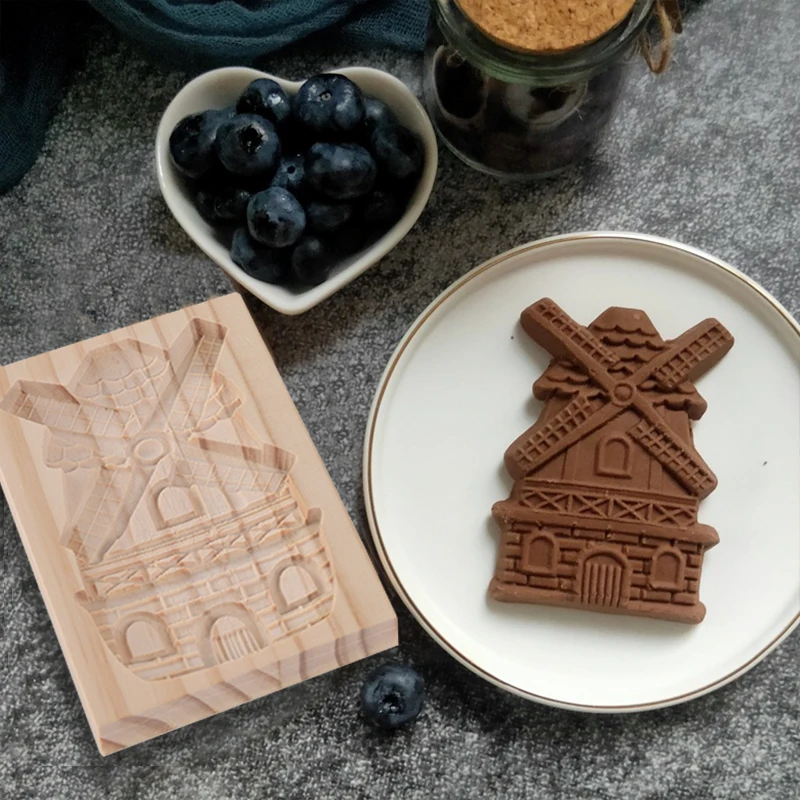 

Cookie Mold Cutter Wooden Cookie Decorating Gingerbread Cookie Moulds Press 3D Cake Embossing Baking Mold Baking Accessories