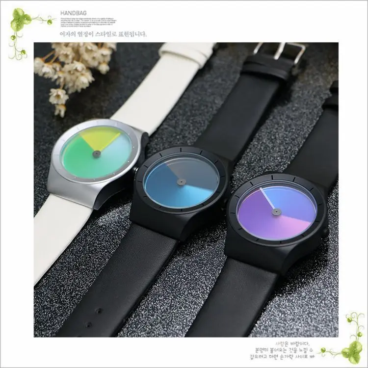 2021 Genuine Leather waterproof future new concept color watch tide men tide women fashion table wild belt quartz watch gift