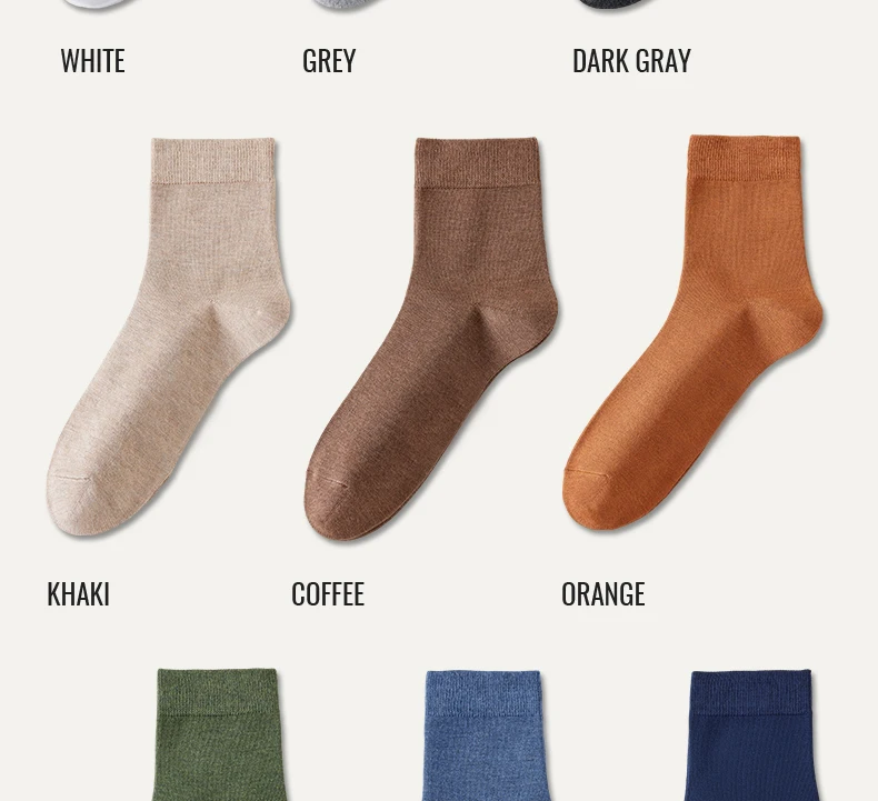 Antibacterial Bamboo Socks – Men’s Business Dress Socks, Thin Deodorant Crew, 5-Pack