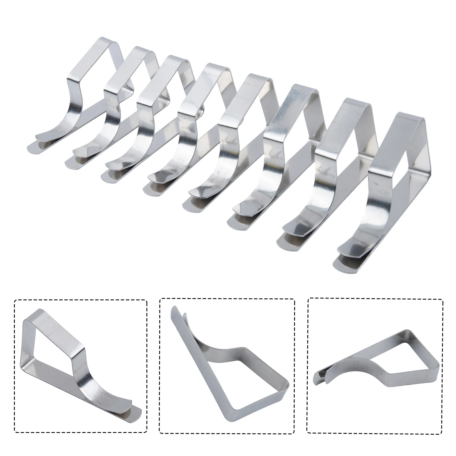 

8Pcs Stainless Steel Table Cloth Clip Wedding Picnic Table Cover Clip Holder 6.5*3cm Silver Round Tablecloth Stable Clips Set