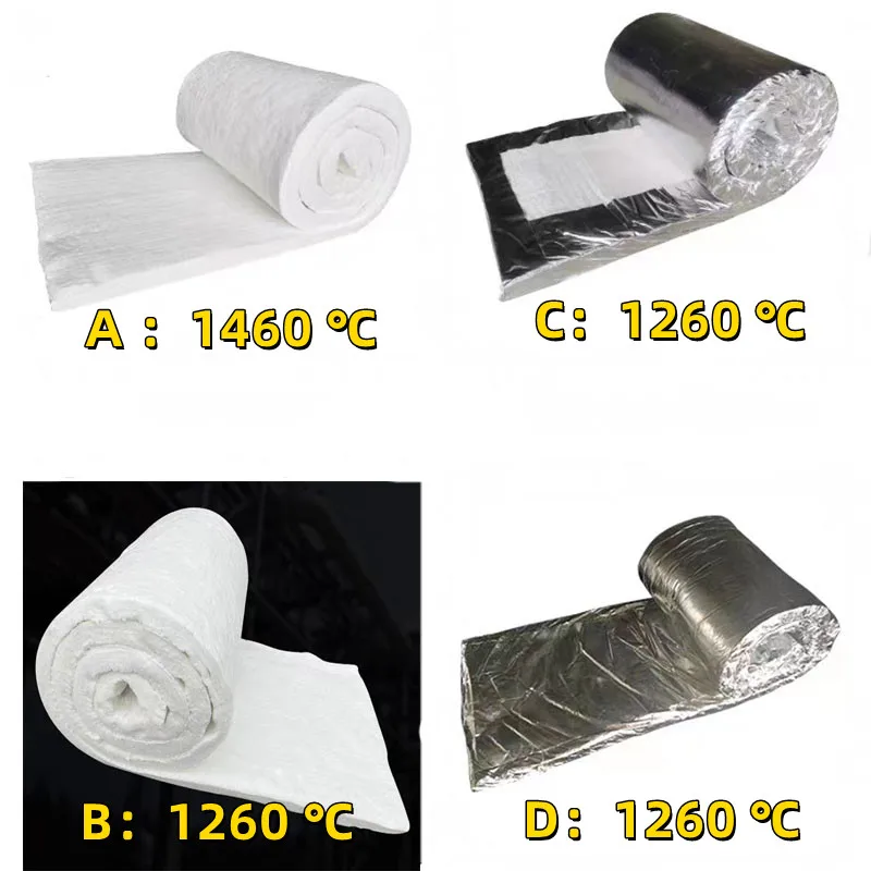 4 models Aluminum Silicate Needle Blanket Ceramic Fiber 1260 1460℃ High Temperature Boiler Insulation Cotton Blanket
