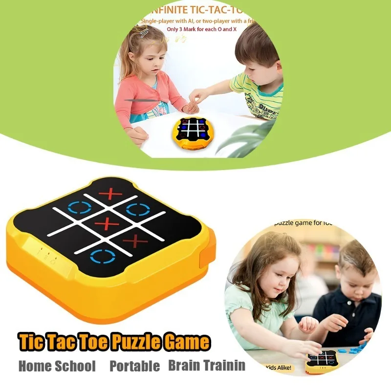 3 in 1 Portable Tic Tac Toe Electric Game USB-C Rechargeable Children Adult Brain Training Toys Stress Reduction Outdoor Toys