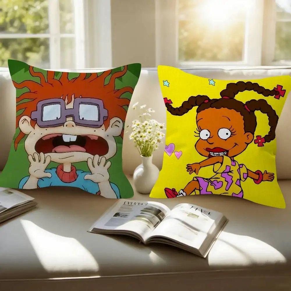 클래식 어린이 애니메이션 R-Rugrats 제작 베개 선물 홈 오피스 장식 침실 소파 자동차 쿠션 커버 케이스 45x45