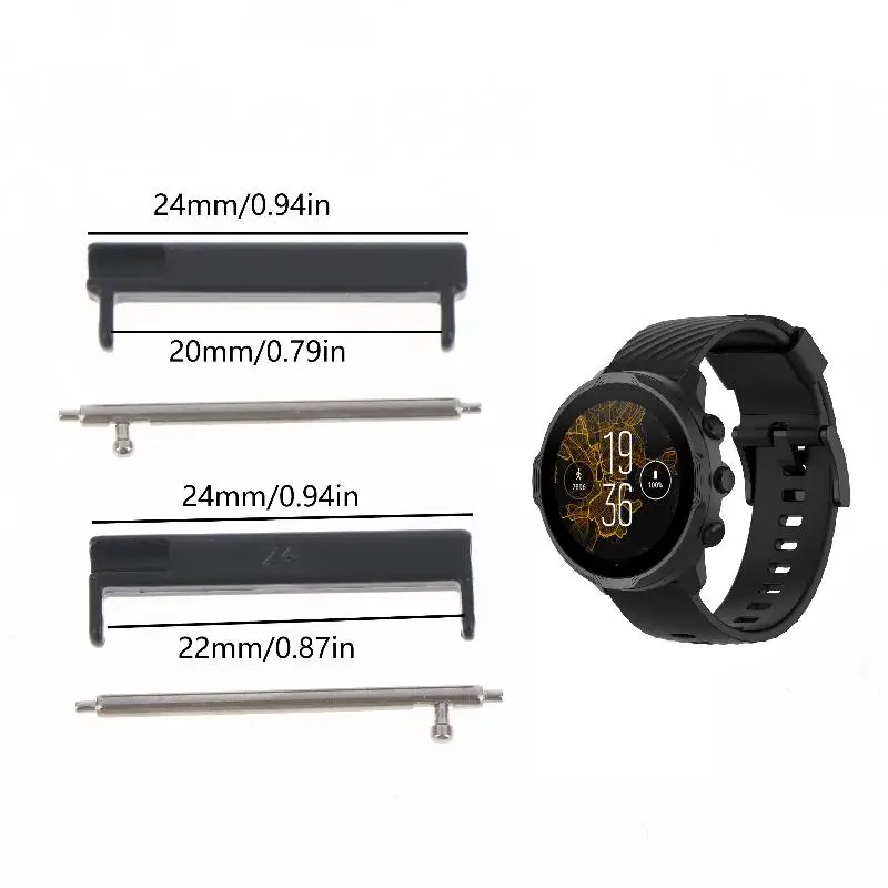 Premium Smartwatch Wristband Adapter - 24mm to 22mm/20mm Replacement Connector