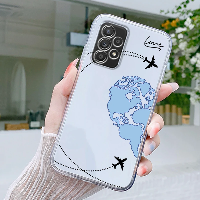 Planes World Map Travel Love Heart Phone Case Cover