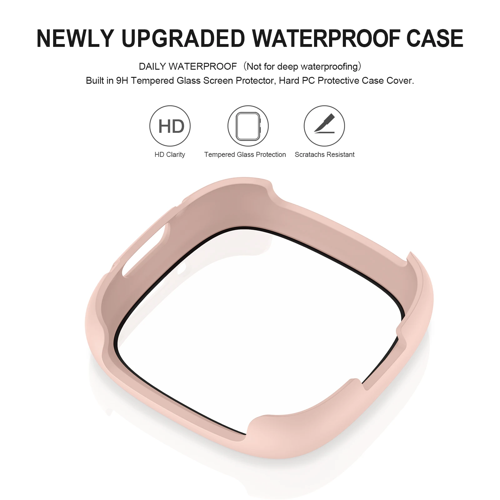 Tempered Screen Protector PC Case For Fitbit Versa 4/Sense 2 Cover All-Around Full Cover Bumper For Versa 4/sense 2 Watch Case apple watch screen protector watch screen protector case apple watch screen protector case watch case watch protective case watch cover watch protective cover bumper protective case
