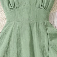 Robe d'été pour filles de 8 à 12 ans, joli panneau coulissant orné de nœud, ourlet inégal, doux et élégant, mode pour enfants 5