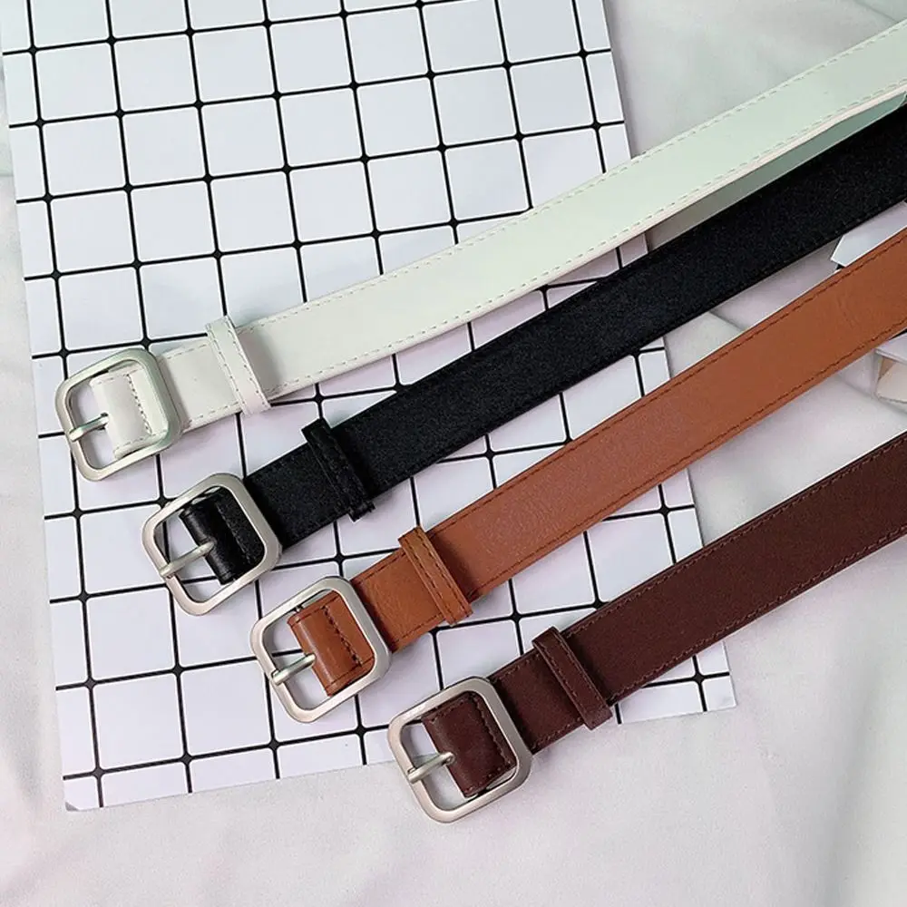 PU Leder Gürtel Für Frauen Quadratische Schnalle Pin Schnalle Jeans Schwarz Gürtel Chic Luxus Marke Phantasie Vintage Strap Weiblichen Bund – Detail 11