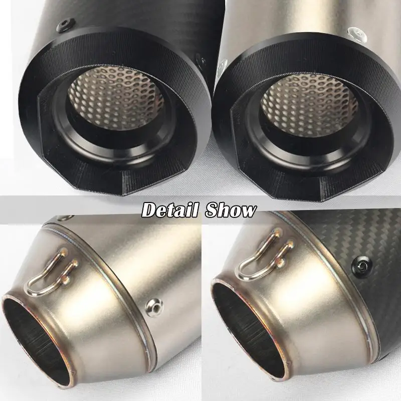 Carbon Fibre Exhaust Pipe Motorcycle Muffler Mid Link Tube Stainless Steel 160MM Short Escape Slip On For VOGE Q250 2023 - Image 6