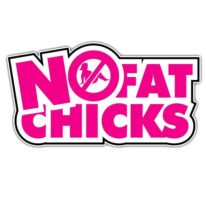 

NO FAT CHICKS SLOGAN CAR LAPTOP PHONE WALL LOCKER STICKER DECAL Cover Scratches Vinyl JDM Van Bike Offroad RV A4 Q3