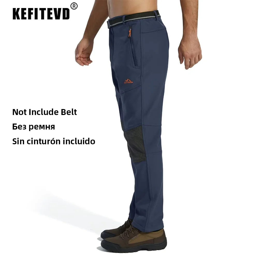 Outdoor Winter Warm Fleece Skiing Pants Men's Waterproof Windproof Ski Hiking Pants Climbing Camping Trekking Trousers hiking pants fleece pants