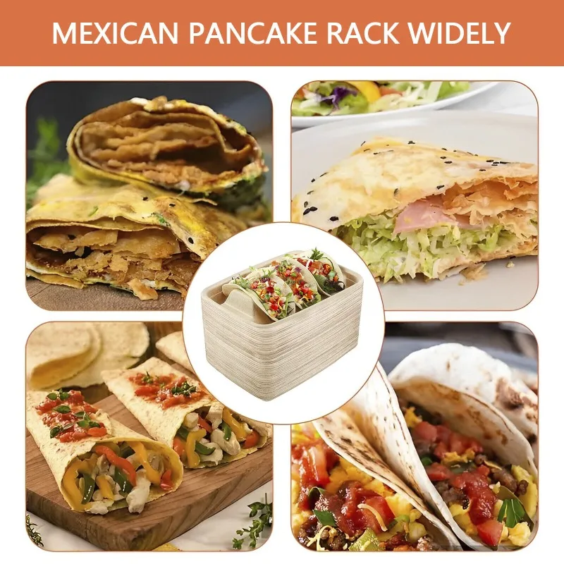 20/30pcs Mexican Taco Pancake Shelf Holder Tortilla Wave Shape Tray Stand for 3 Tacos Disposable Pizza Roll Food Display Holders