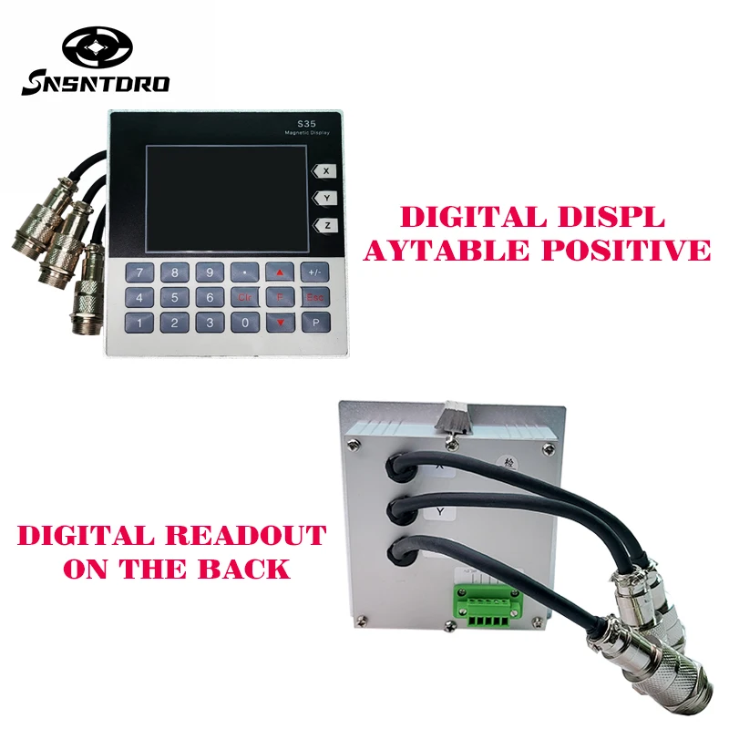 목공 석재 밀링 선반 기계용 고정밀 S35/3 축 디지털 판독 DRO 5.7인치 자기 센서 인코더