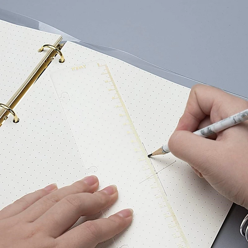 Drawing Ruler Paper Bookmark 10PCS Binder Divider Ruler A5 A6 Tab Dividers Binder Gilding Index Bookmark Ruler Set Loose Leaf Rings Notebook Dividers Rulers