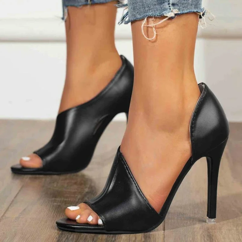 summer new Women Pumps Shoes Open Toed Heels Women High Heels - Main Image