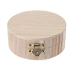 10*10*4.5cm Mini Round Wooden Storage Box Handmade Flip Cover Jewelry Organizer Box Vintage Wood Crafts 1