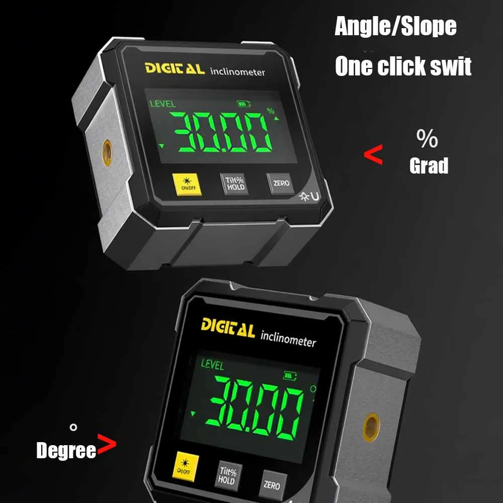 4-Side Magnetic Digital Angle Gauge With Laser Electronic Protractor Horizontometer thumbnail 6