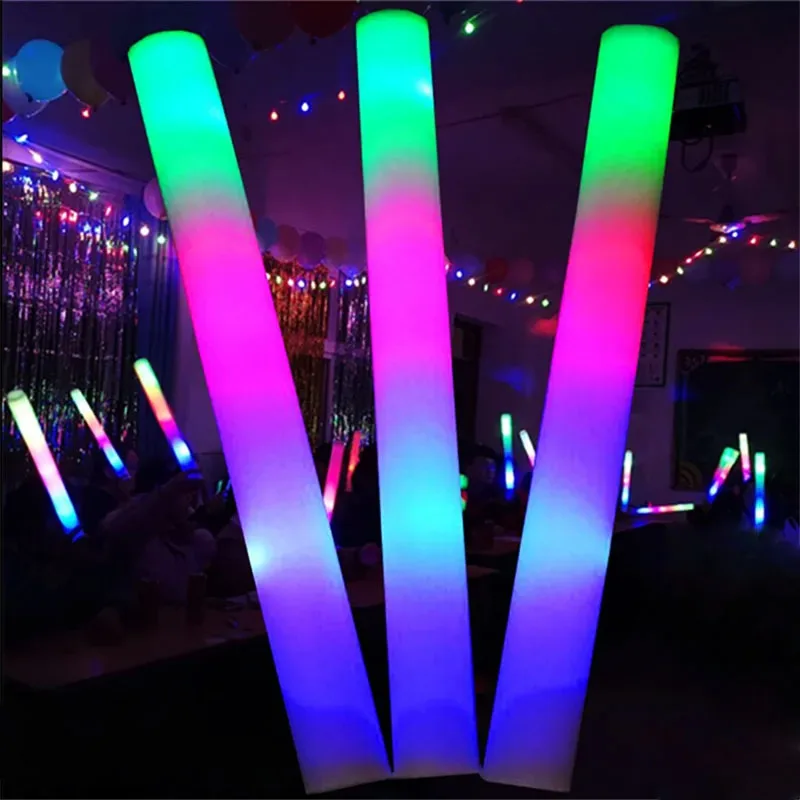 x12 Bulk Rally Foam LED Light-Up Baton Cheer Sticks