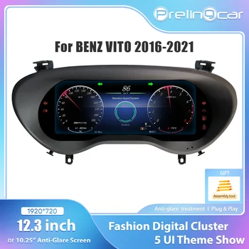 Panel de Instrumentos Digital LCD Prelingcar de 12.3 Pulgadas para Mercedes Benz Vito W447 Años 2016-2021, Panel de Instrumentos, Cabina, Velocímetro 1