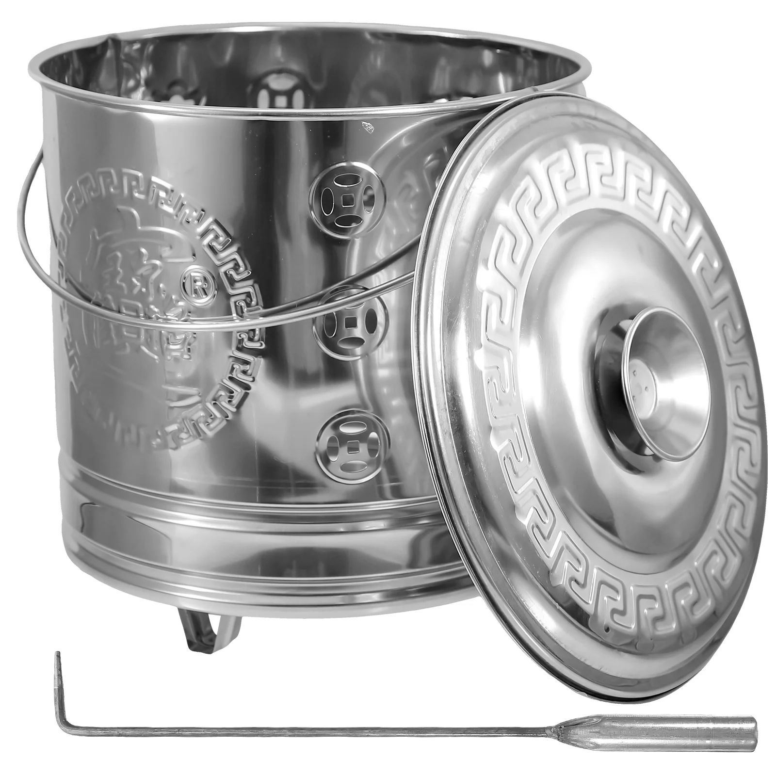 

Compost Bin Outdoor Stainless Steel Incinerator Metal Fire Bucket Chinese Paper Money Basin Camping Burn Barrel Container