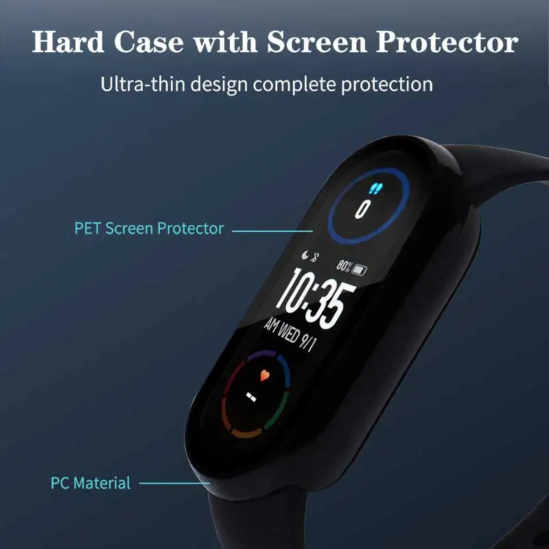 2in1 Screen Protector Case Mi Band 7 6 5 4 3 3D Full Cover Protective Shockproof Frame Cover for Xiaomi Miband 4 5 6 7 NFC