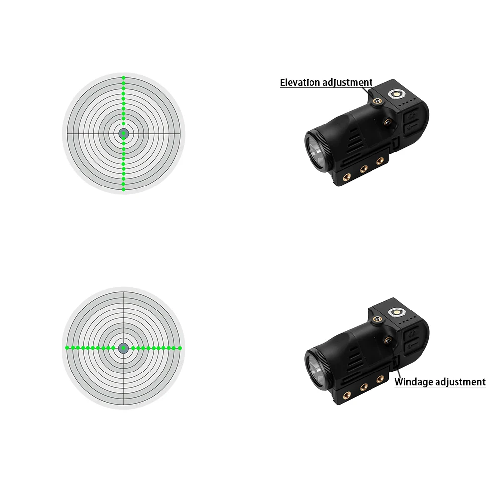 Flashlight Laser Sight Pistol Magnetic Charging Green Dot Laser Sight Compact Combination Built in Lithium Battery