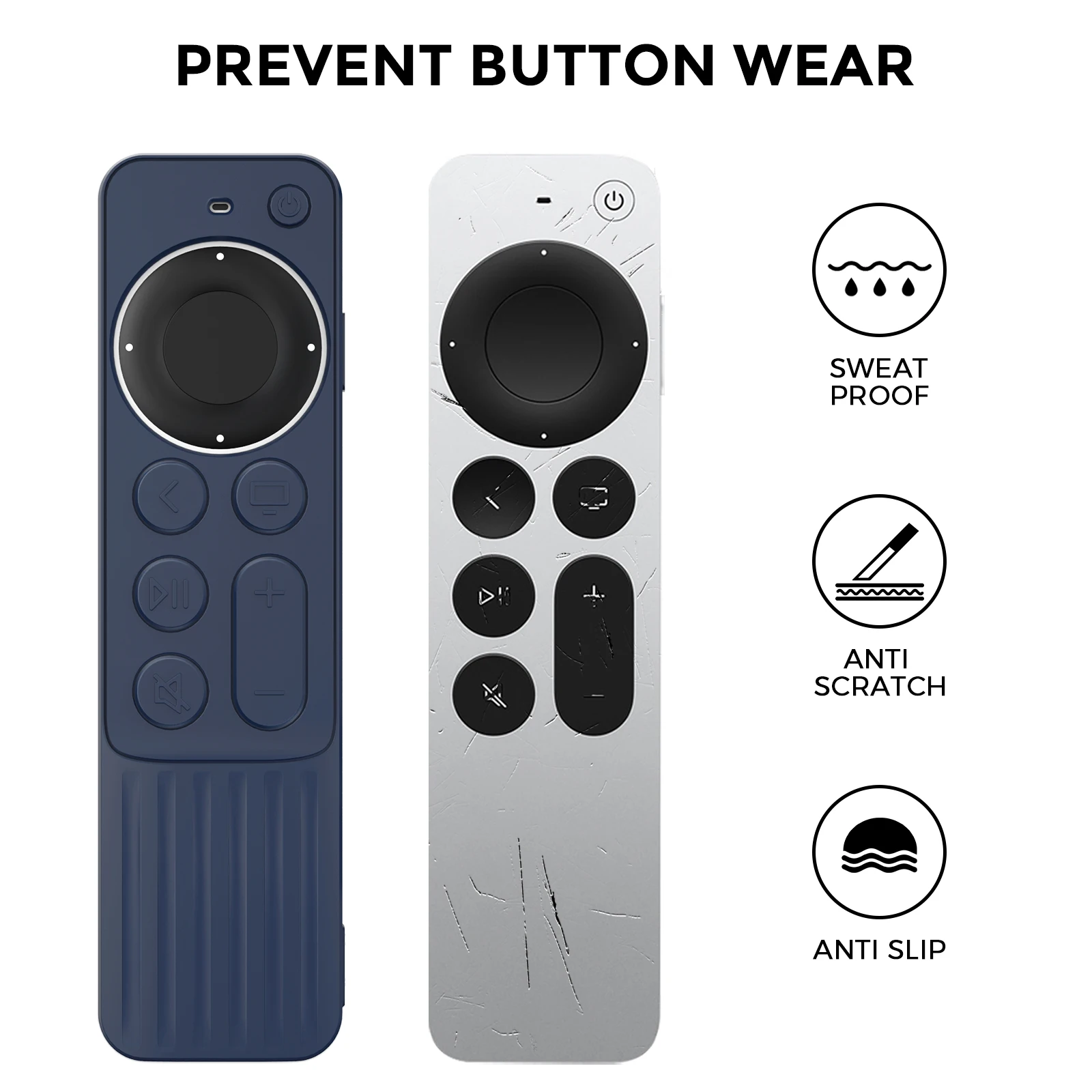 For Apple TV New Remote Control Silicone Protective Stripe Slim Anti-Slip And Anti-Fall Protector Case For Siri Remote 2&3