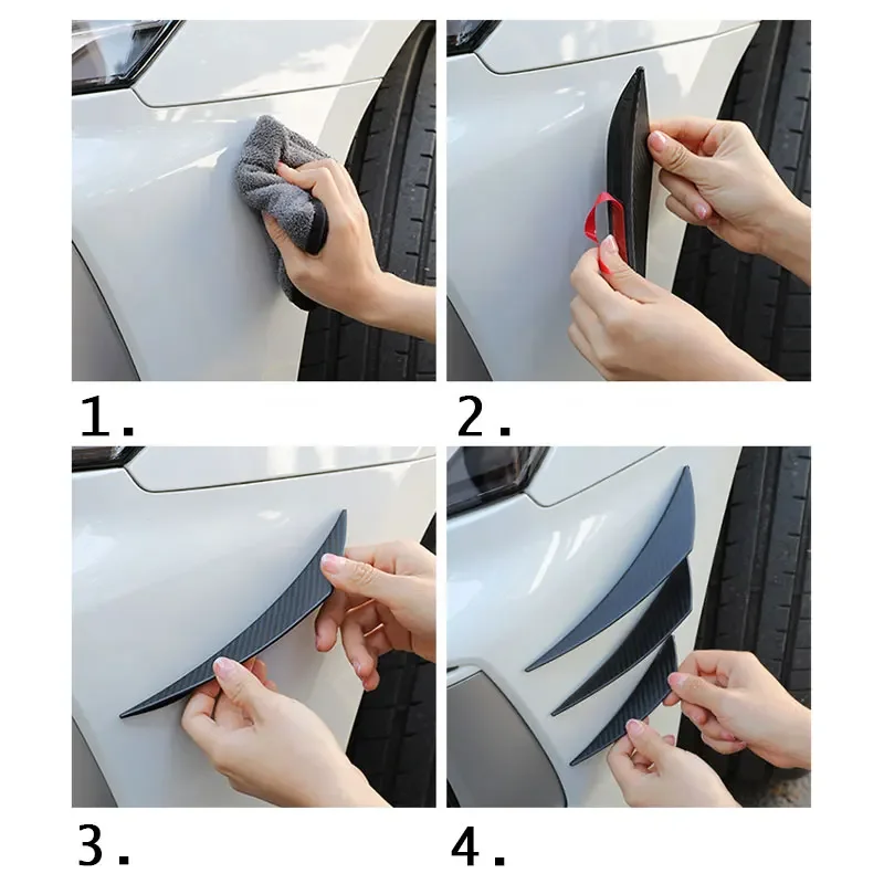 Auto Exterior Parts 4/6pcs Front Bumper Lip Decoration Diffuser Splitter Fins Body Spoiler Canard Auto Modified Canard