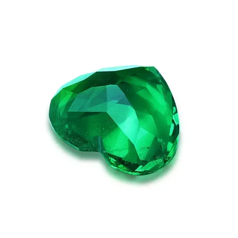 Lab Grown Colombia Emerald Heart Shape Green Color Gemstone For Diy Jewelry Earrings Making Material Selectable AGL Certificate