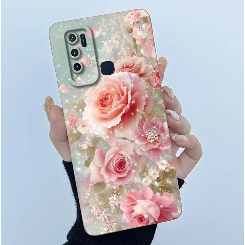Fashion Simplicity Flower Soft Liquid Silicone Phone Case Cover