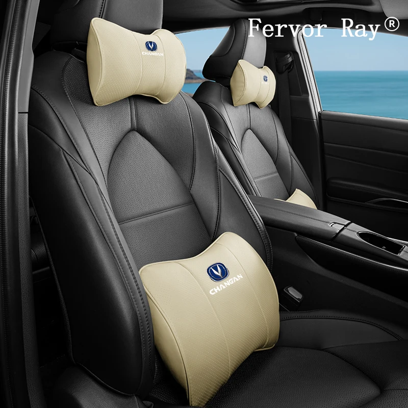 

For Fiat 124 500 Abarth Palio Punto Stlio Tipo Pan Leather Fiber Car Seat Neck Pillow Headrest Lumbar Back Support Waist Cushion