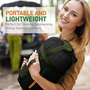 Backpacking Sleeping Bag Camping Gear - Double Adults/Teens w/ 2 Pillows Bag - Outdoor Lightweight Weather Proof Sleeping Bags 4