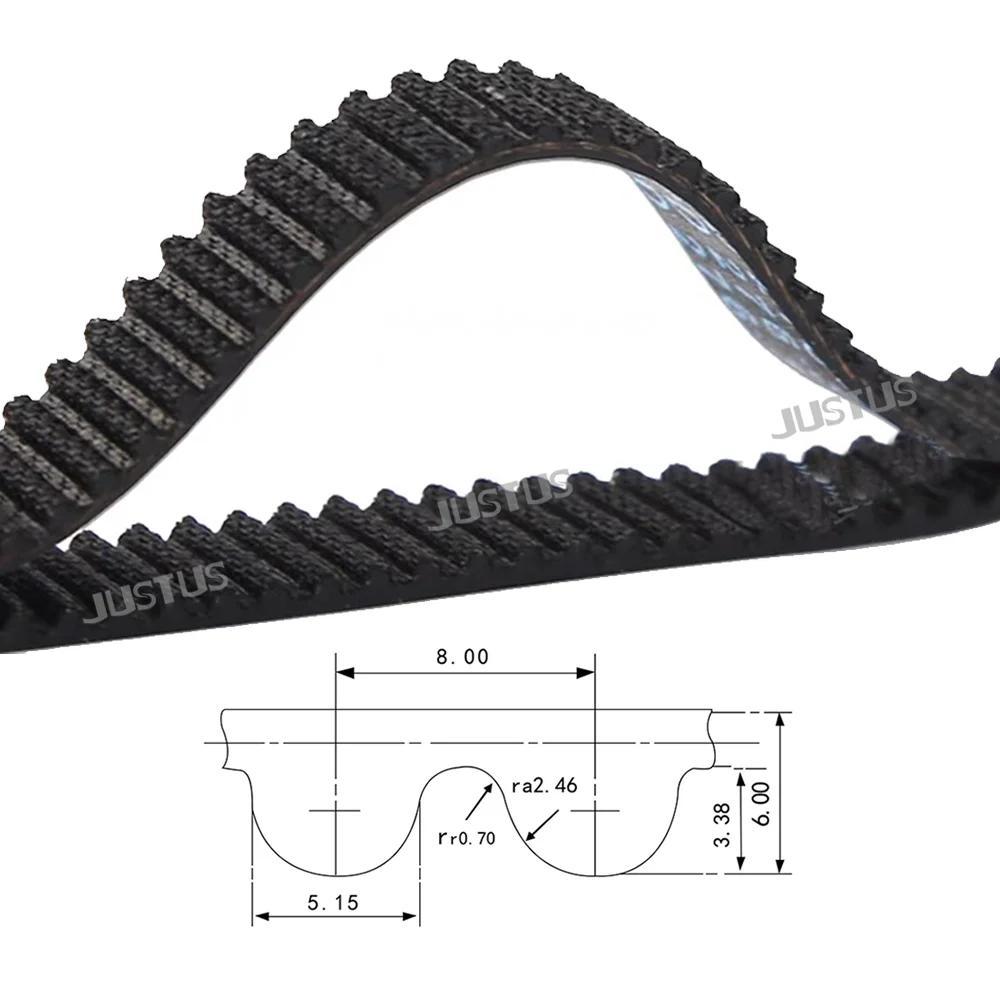 HTD 8M 고무 타이밍 벨트 고토크 동기 벨트 둘레 1728mm-1976mm 폭 옵션 15/20/25/30/40/50mm