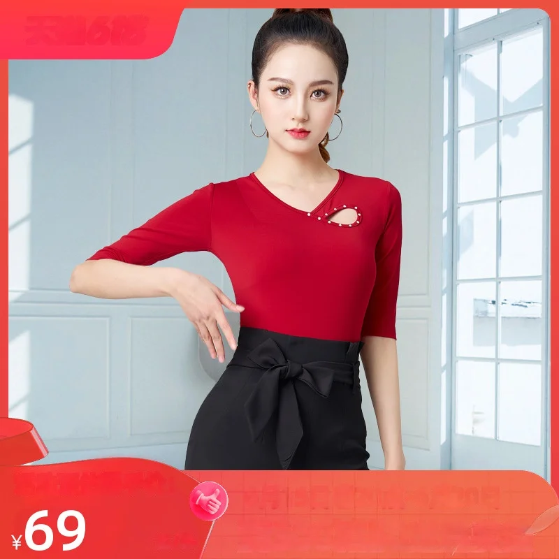 Women's Half Sleeve Latin Dance Top, Adult Clothes, Advanced