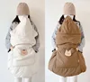 Korean Baby Hooded Cloak Cape Windproof Stroller Blanket Thicken Warmer Cartoon Bear Rabbit Baby Quilt 1