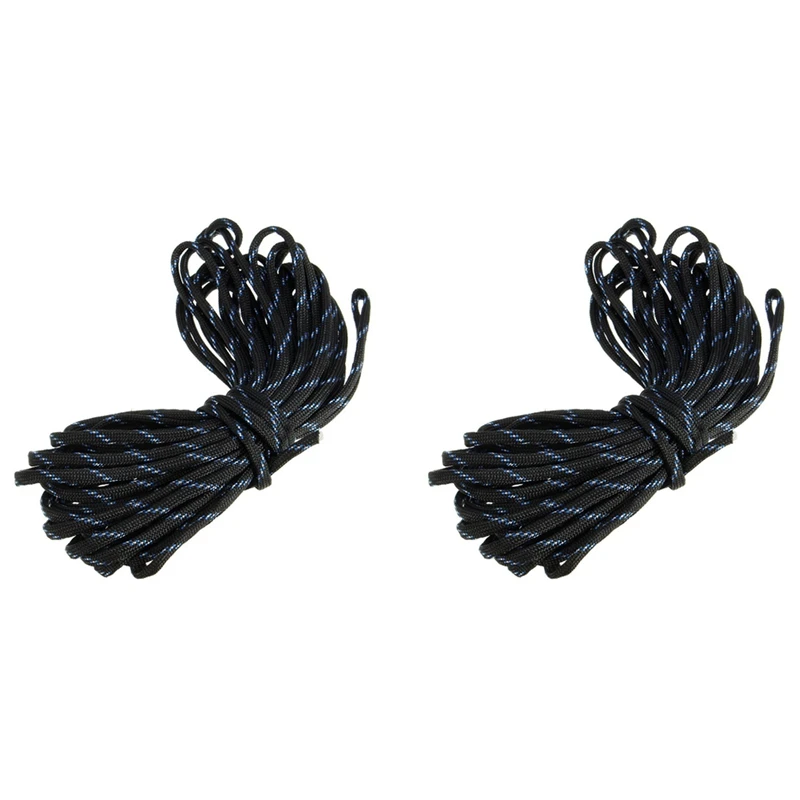 

2X 7 Rope Paracord Parachute Rope Resistant Camping Survival Color: Black Camo Length: 15M