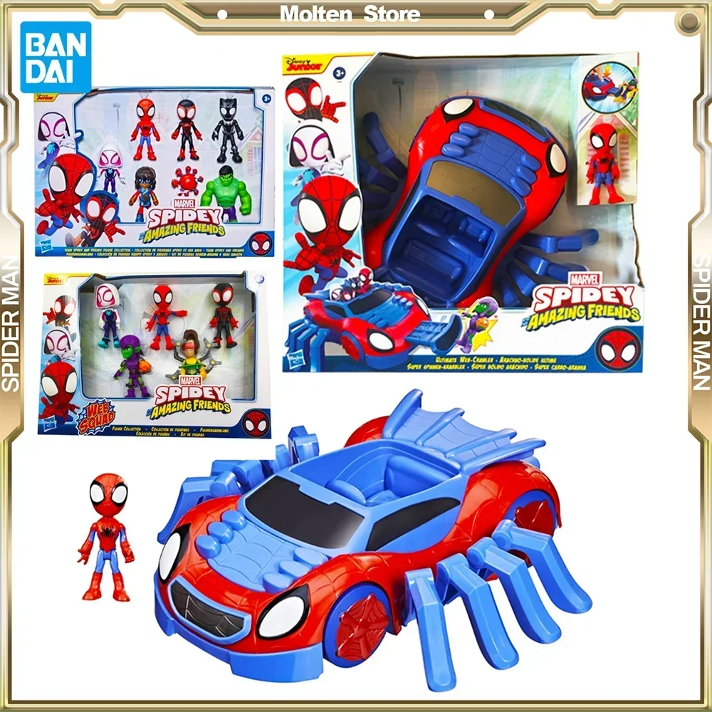 Original Marvel Spidey And His Amazing Friends Upgrade Suit Spidey Amazing 5Pcs Spider Car Toys For Boys Children Girls