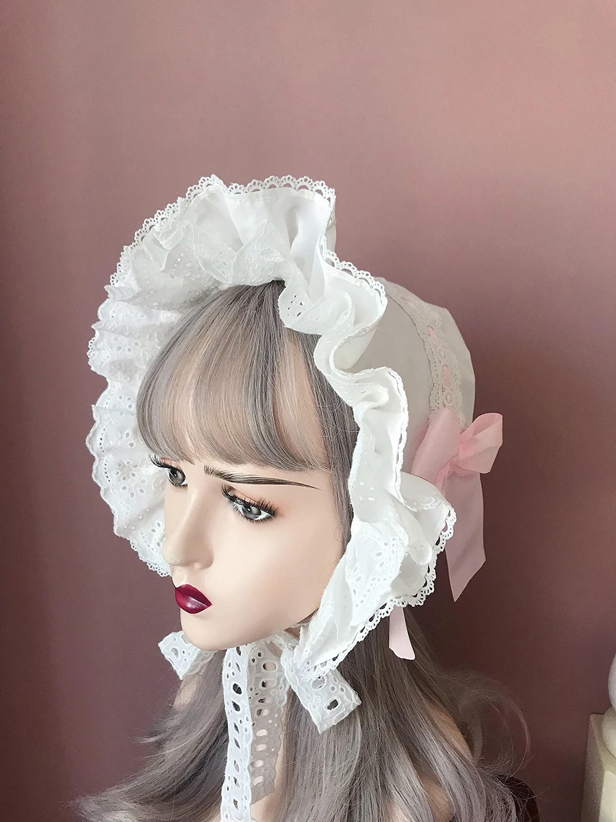 Pure Lace Sleeping Hat Cute French Vintage Countryside Women