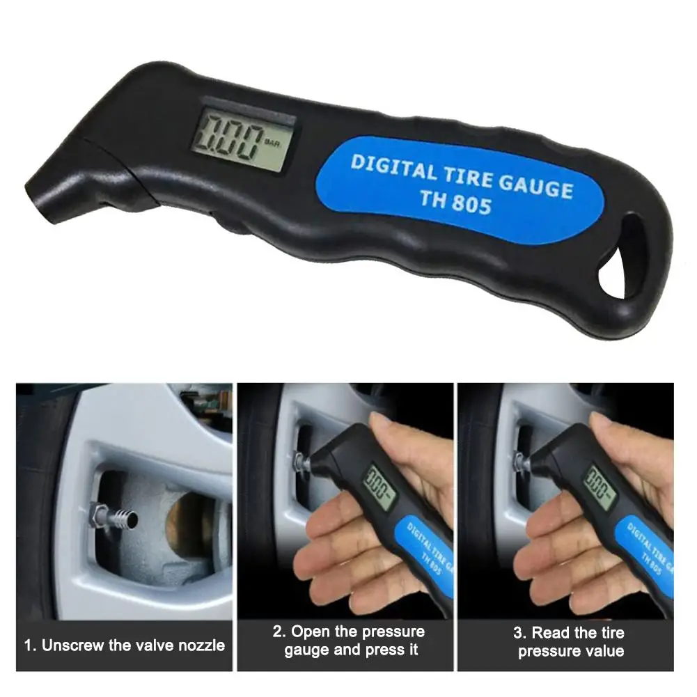 Universal TH805 Electronic Digital Tire Pressure Gauge Tire Air Pressure Gauge Meter LCD Display Tester for Car Truck Motor Bike