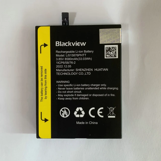 Batterie pour téléphone portable Blackview BV6female Pro BV6600E Waterdrop,  8580mAh, robuste, originale, aste, Eddie ion 24.