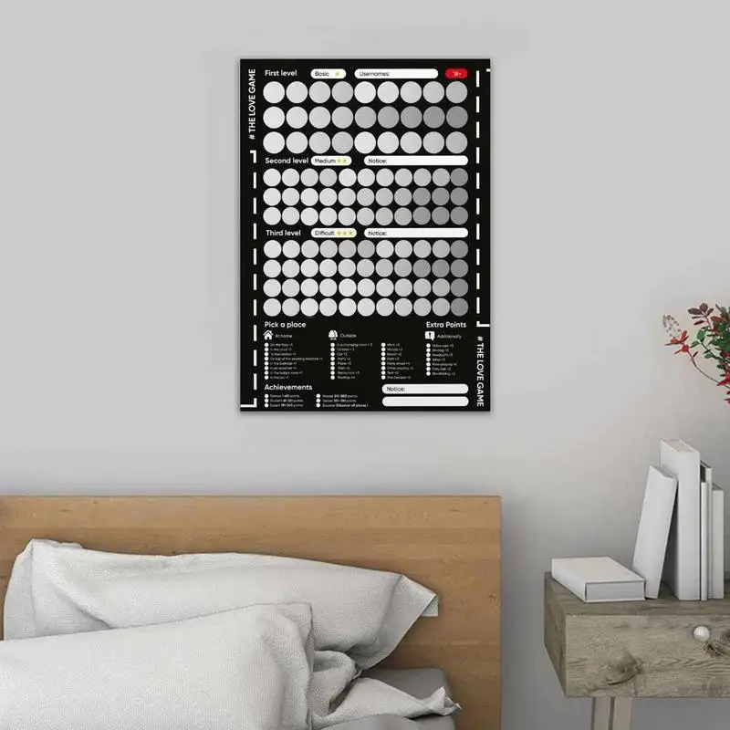 100 Things To Do Between Couples Adventures Couple Game Bedtime Calendar Poster 100 Dates List Bedroom League of Legends Poster Anime Poster Vintage Posters Poster Prints DIY Poster Sticker Movie Poster