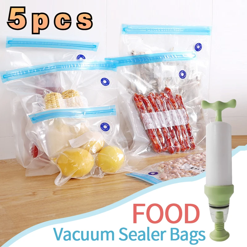 Sealer Pump Sous Vide Kitchen Vacuum Sealing Bags Reusable Fresh-keeping  Food Saver refrigerator Storage Storage Zipper Bags Set - AliExpress