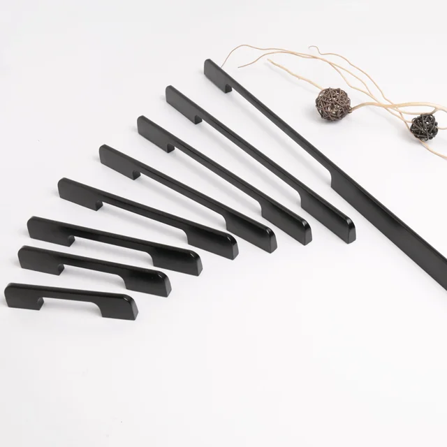 ยาว 1 เมตรลิ้นชักสีดําทองตู้ครัวจับห้องนอนจับสําหรับ Dresser ตู้เสื้อผ้าตู้เสื้อผ้าจับเฟอร์นิเจอร์ฮาร์ดแวร์ 3